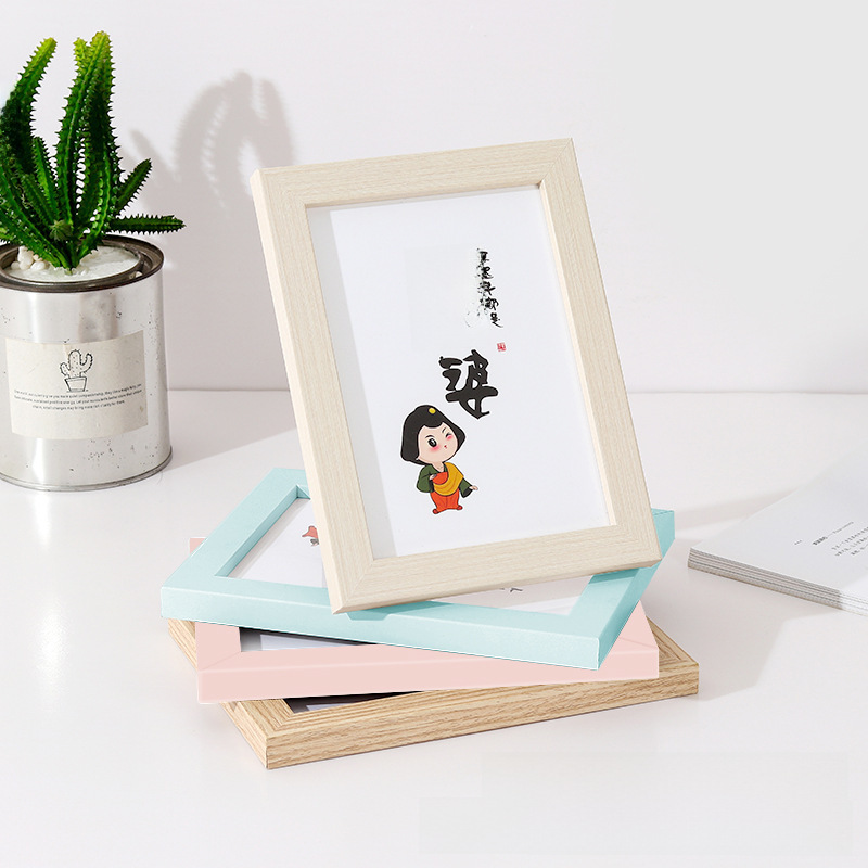 Wooden photo frame table simple 5 inch 6 inch 7 inch 8 inch 10 inch A4 picture frame wall photo wall studio