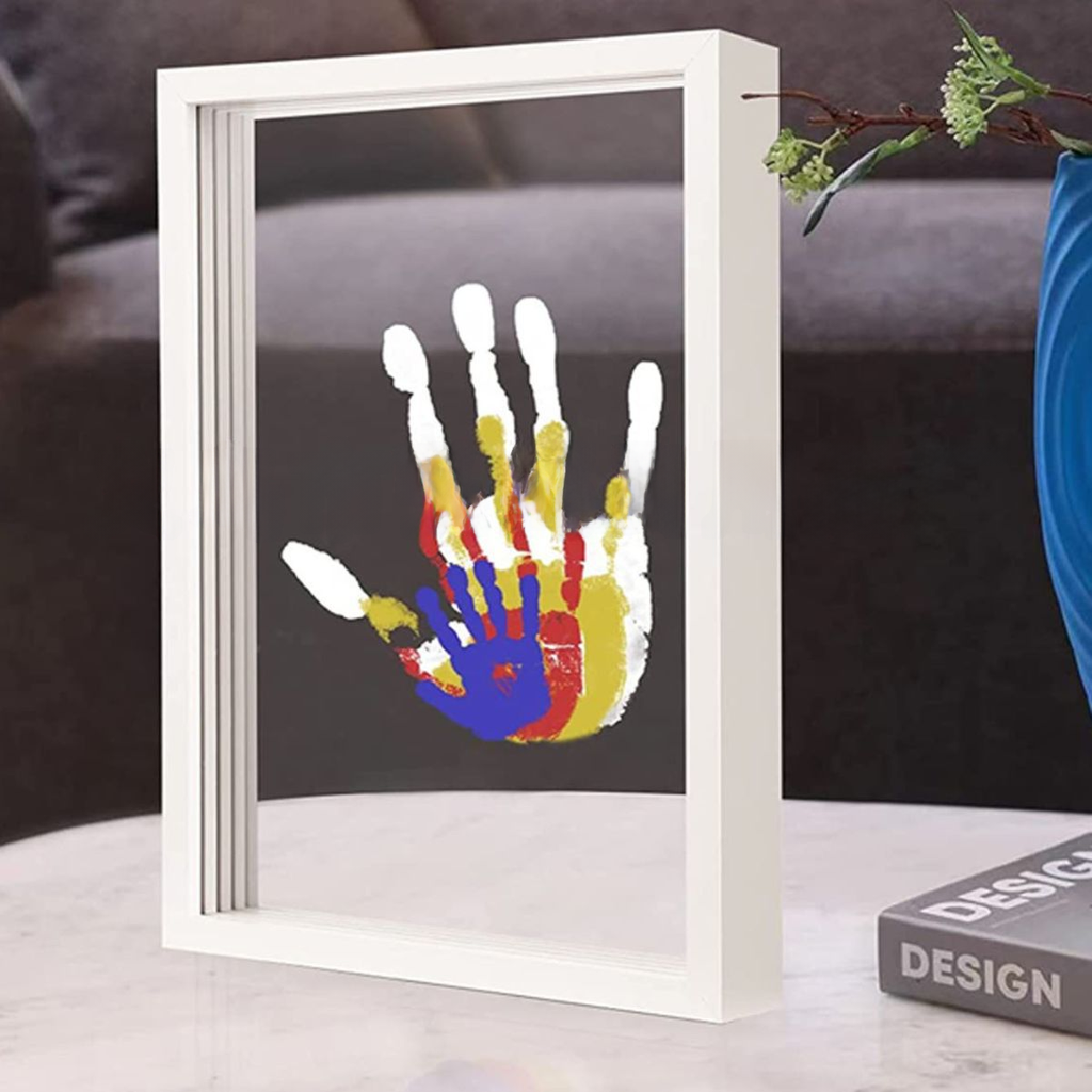 Transparent family handprint photo frame DIY art prints souvenir multiplayer handprint diy handprint photo frame