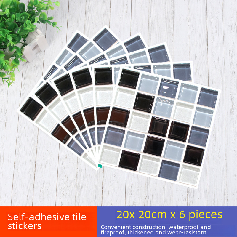 Factory 3D marble wall stickers toilet kitchen oil-proof waterproof simulation mosaic tile stickers