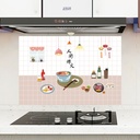 Cartoon Oil-proof Stickers Kitchen Waterproof Oil-proof Stickers Aluminum Foil High Temperature Stove Wall Stickers