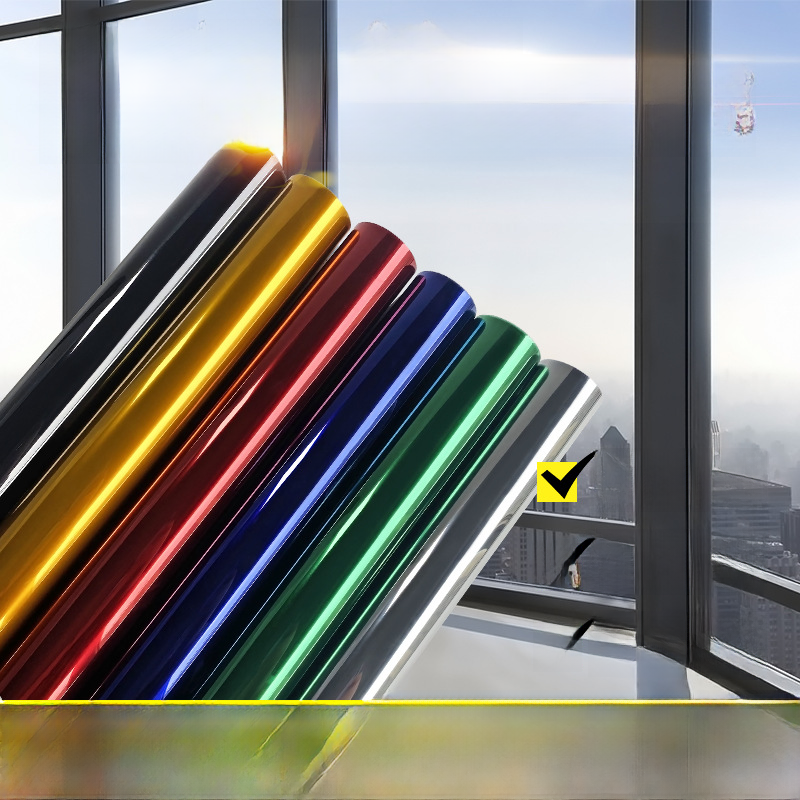 窗户贴膜家用阳台遮阳反光黑色贴纸透光单向太阳膜防晒玻璃隔热膜