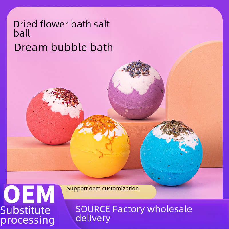 explosion dried flower bath salt ball nourishing universal bubble bath ball essential oil bath ball bubble bomb bath ball