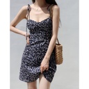 Xiao Zou Ju Floral Hip Dress Women's Summer Sexy Low-cut Strap Strap A- line Skirt Short Skirt Beach Skirt