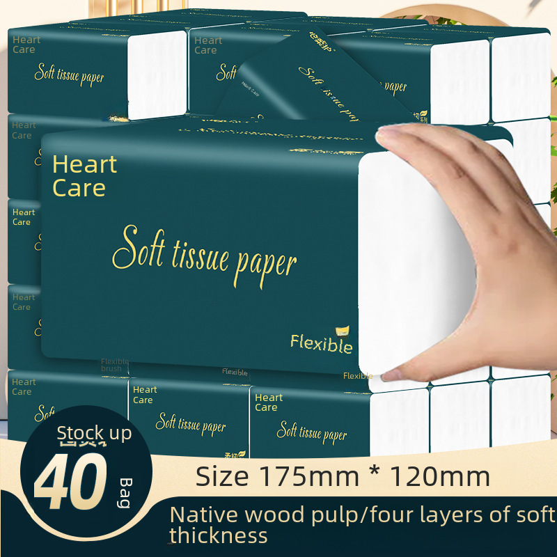 Tissue paper toilet paper logs four-layer household napkins facial tissue