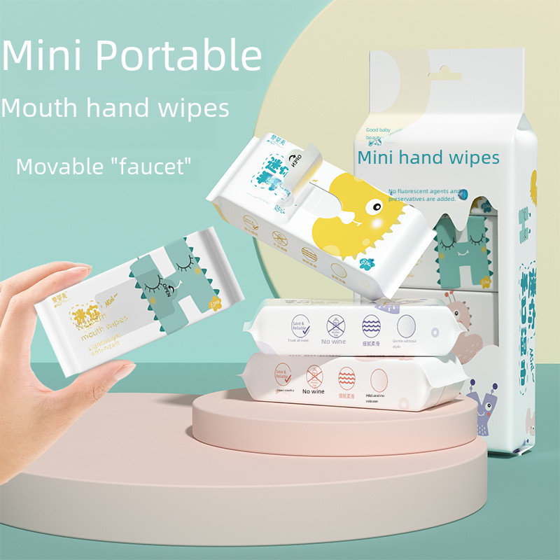 Wet Wipes Baby Special Children Hand and Mouth Hygiene Baby Small Bag Cleaning Thickened Mini Wet Wipes Factory