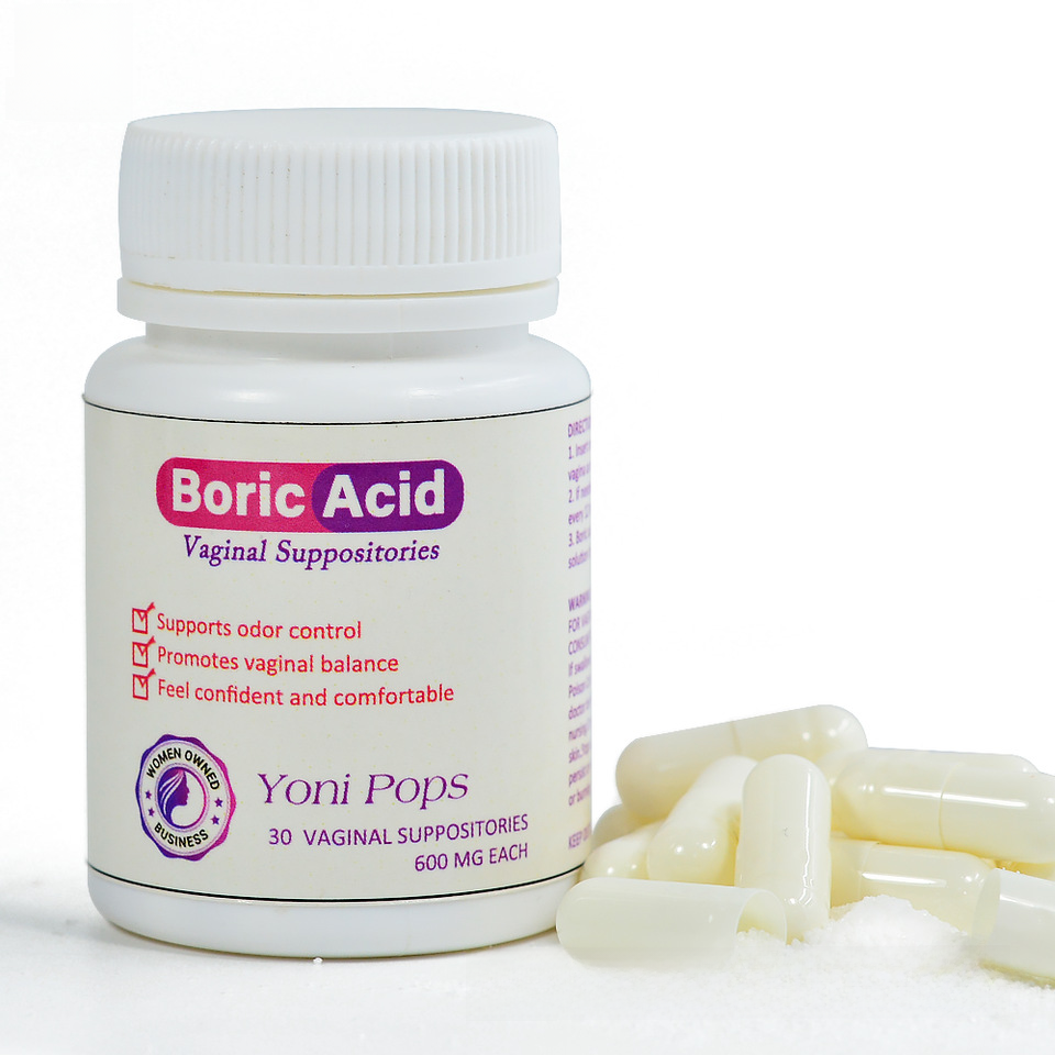 Yoni Pops Boric Acid Vaginal Suppositories boronic Acid built-in private parts