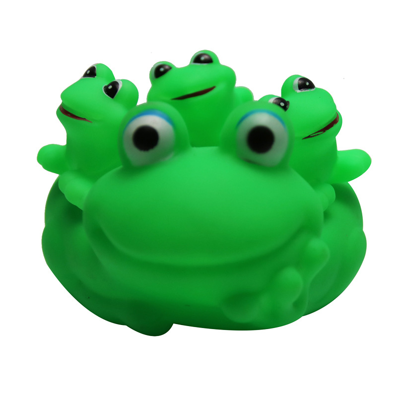 Children's water play toy mother and child frog toy set frog pinch call Bath Bath animal vinyl toy