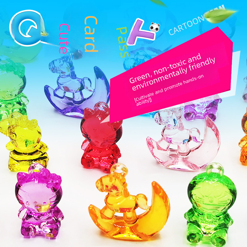 Mixed color video game City capture machine decoration acrylic Cartoon Doll acrylic pony acrylic animal beads