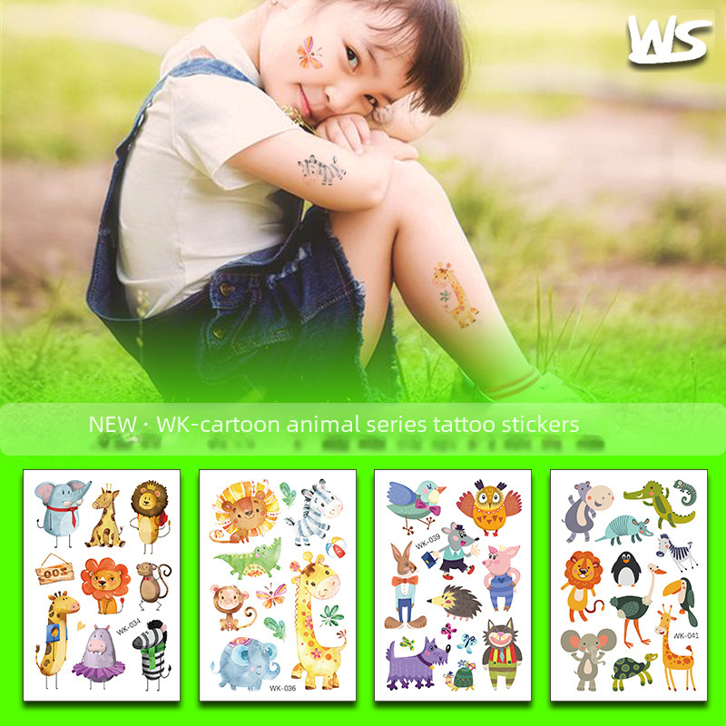 Spot Cartoon Animal Children Tattoo Sticker Marine Shark Dinosaur Tattoo Sticker Unicorn Mermaid Sticker