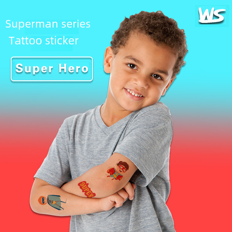 creative cartoon hero series tattoo stickers children Superman temporary tattoo stickers