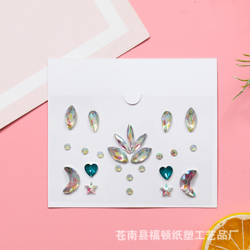 EDM Music Festival Party Diamond Stickers Makeup Special Effects Eye Face Rhinestone Stickers Internet Celebrity DIY Diamond Stickers