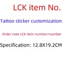 Tattoo paste water transfer style single note LCK series note/number single 12.8*19.2cm design