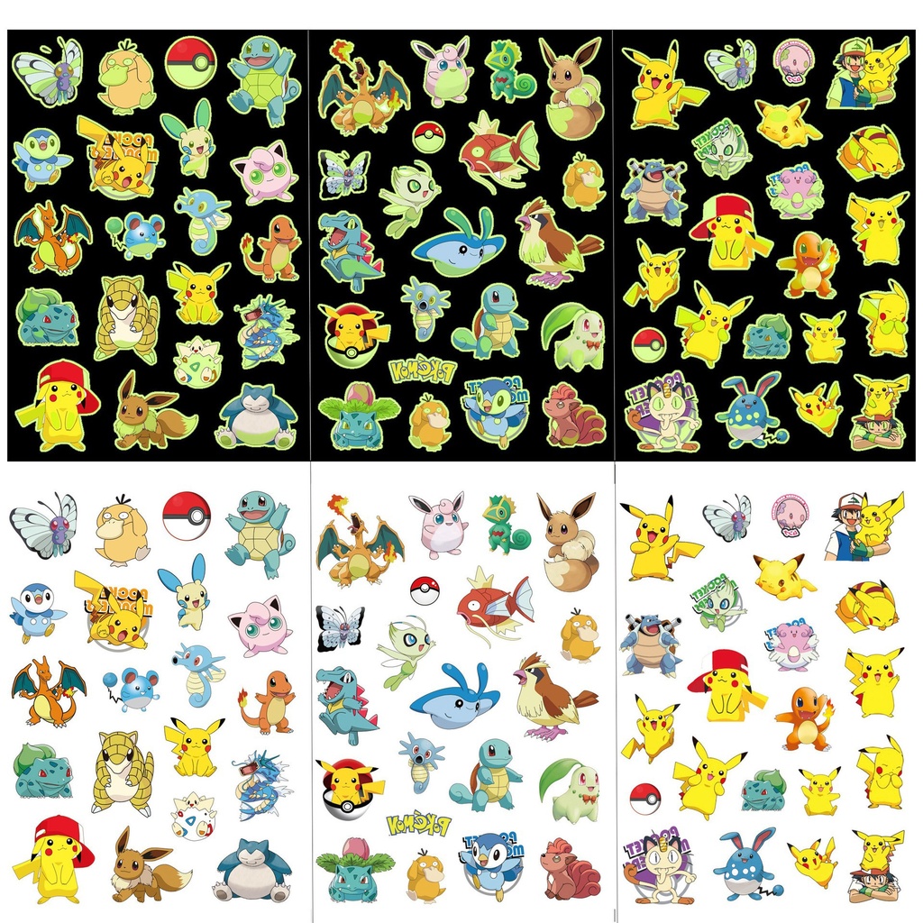 e-commerce luminous tattoo cartoon Pokémon luminous tattoo birthday party gifts