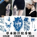 Herbal sweat-proof juice tattoo stickers non-reflective letters imitation tattoo stickers manufacturers spot to map