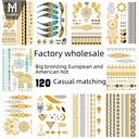 Bronzing tattoo stickers support set waterproof tattoo stickers manufacturers spot metal tattoo stickers