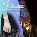 Mandala tattoo stickers white flower finger clavicle luminous tattoo stickers waterproof tattoo stickers