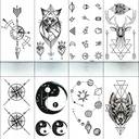 Small Fresh tattoo Sticker English Letter Flower Butterfly Sketch Line Waterproof tattoo Sticker