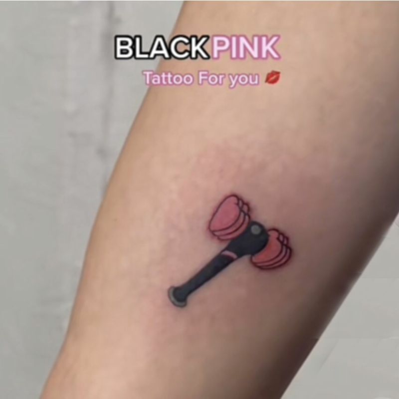 BLACKPINK Love Powder Hammer Tattoo Sticker Concert Should Aid Waterproof LISAJENNIE Kim Ji-soo Park Caiying