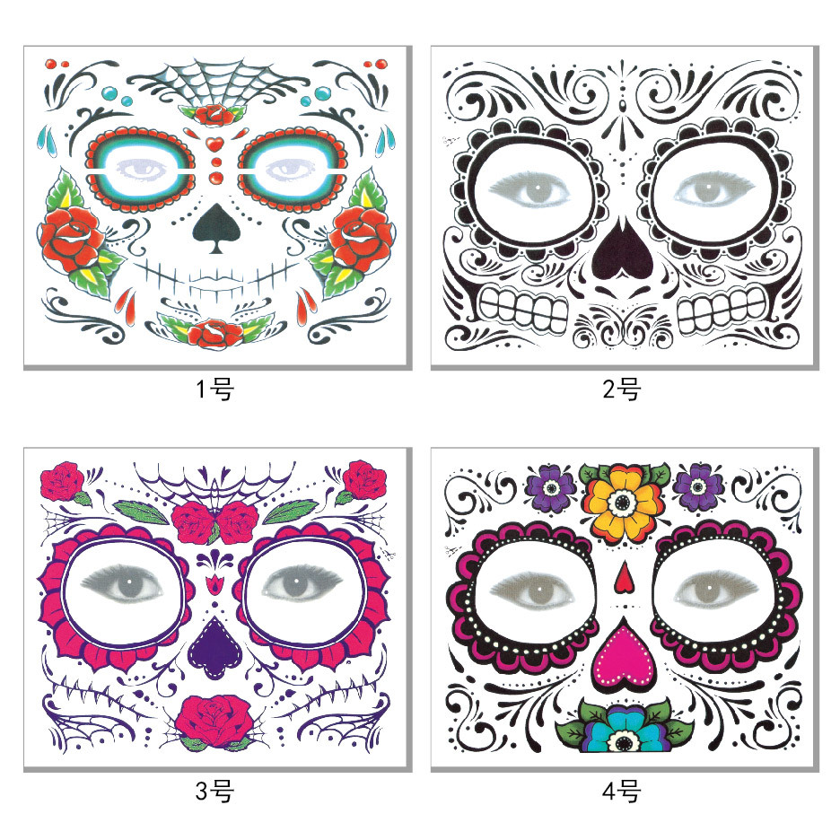 supply of Halloween face tattoo stickers personalized masquerade ball face stickers manufacturers tattoo stickers