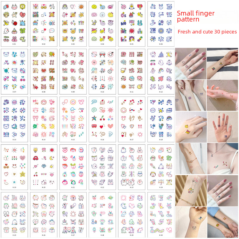 Spot Korean cartoon tattoo watermark stickers children waterproof stickers cute baby stickers