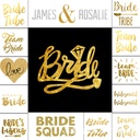 Tattoo stickers custom Team Bride Bachelor Party metal tattoo stickers bridal gilding stickers