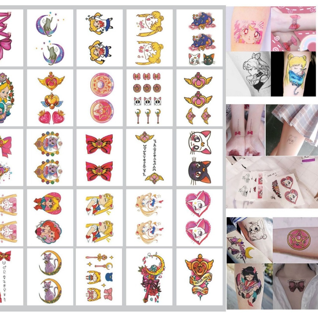 In Stock Children's Fresh and Cute Japanese Style Geisha Dark Style Tattoo Sticker Beautiful Girl Tattoo Sticker ins Style