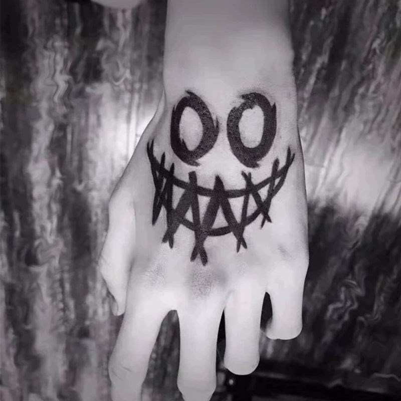 Dark Clown Grimace Rose Witch Flame Flash Star Changle Love Wrist Finger Halloween Tattoo Sticker