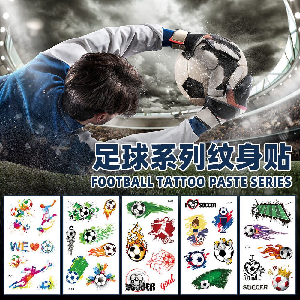 Cross Border Football Tattoo Sticker Basketball Baseball Sports Face Sticker Waterproof World Cup Event Fans Club