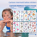 children's cartoon mermaid tattoo stickers waterproof sweat cute children's fun party temporary stickers