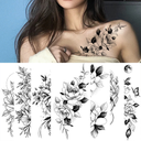 Sketch Flower tattoo Sketch tattoo Sketch tattoo Paper Rose Flower Black and White Flower