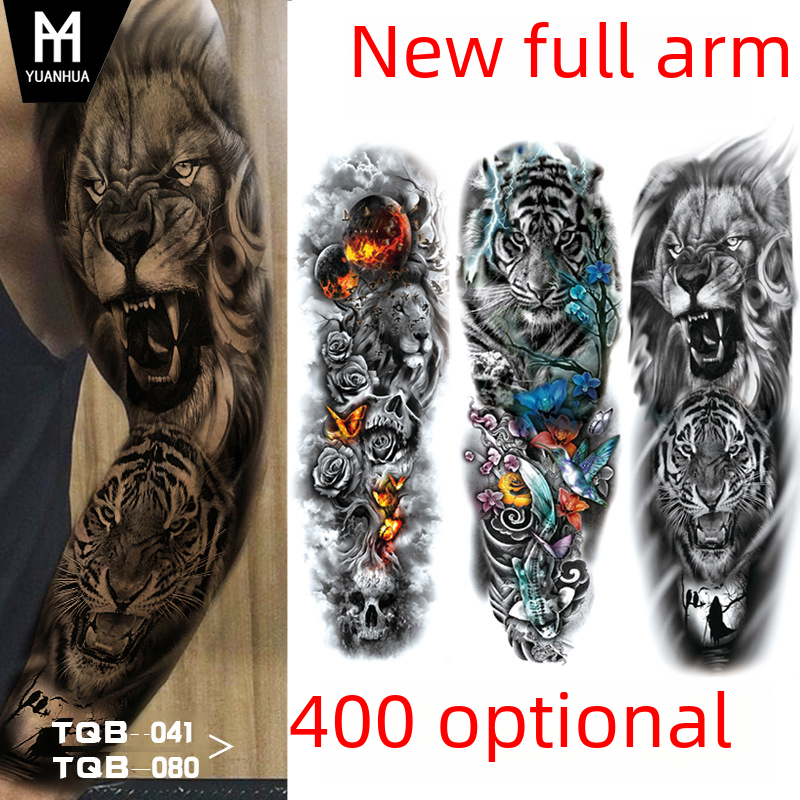 Long Flower Arm tattoo Sticker Full Arm Waterproof tattoo Temporary tattoo Spot Full Arm tattoo Sticker