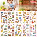 Children's Cartoon Easter Tattoo Sticker Waterproof Cute Easter Egg Rabbit Holiday Gift Temporary Sticker