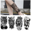 Lion Tiger Dark Arm Half Arm Water Transfer Simulation Tattoo Spot Set Tattoo Sticks