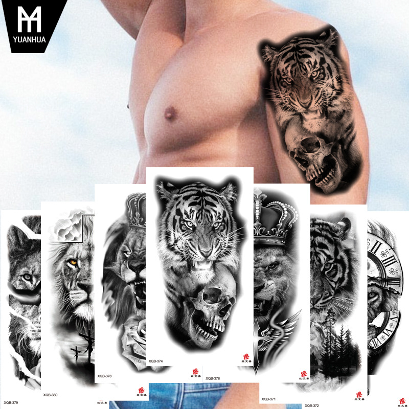 Small full arm waterproof tattoo stickers factory spot symbol totem animal skull small arm tattoo stickers