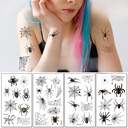 Waterproof Sweat Funny 3D Spider Tattoo Sticker Spider Web Halloween Tattoo Sticker