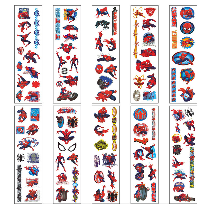 Spot Spider Man tattoo stickers boy cartoon children funny party disposable face stickers tattoo stickers