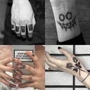 Diablo Rose Love Clown Witch Changle Finger Square Tattoo Sticker ins599 Hand Back Tattoo Sticker Internet Celebrity