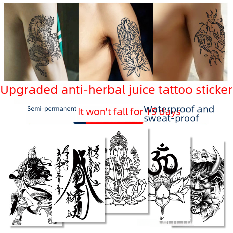 Factory spot herbal semi-permanent juice tattoo stickers herbal juice tattoo stickers sweat-proof waterproof tattoo stickers