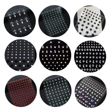 Music Festival Skin Diamond Stickers Teardrops Eye Face Eyebrows Makeup Eye Stickers Diamond Face Stickers Eyebrows Diamond Stickers 1-21