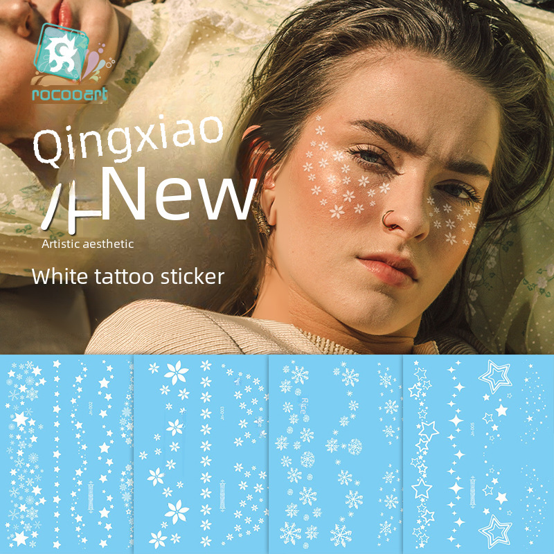 supply White tattoo stickers personalized face stickers arm stickers clavicle stickers disposable stickers