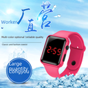 Factory led electronic watch student fashion Sports LED Apple square silicone electronic watch gift