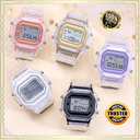 Factory net red explosion sports transparent small square ins electronic watch female student waterproof led watch