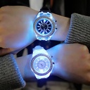 ins Same Style Luminous Watch Personalized Harajuku Korean Fashion Trendy LED Fluorescent Couple Watch for Boys and Girls