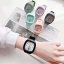 Cute ins style silicone explosion watches trend luminous sports students Square strap high color value watches