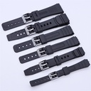 Black rubber band men and women student electronic watchband silicone band watch accessories pin buckle bracelet band 12-22mm