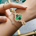 TikTok Hot Selling Four-leaf Clover Watch Women's Chalcedony Jewelry Bracelet Fashion Women's Luminous Waterproof High-grade Quartz Watch