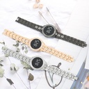 Diamond led Korean style simple steel belt LED women's watch casual fashion women's fashion round watch