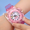 Sanrio luminous watch cartoon kulomi pudding dog electronic watch boys and girls plastic transparent quartz watch