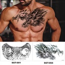 Shoulder Dragon three-sided Buddha flower chest tattoo stickers half-armour English letters anti-sweat tattoo stickers manufacturers