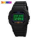 SKMEI moment handsome man digital electronic watch shockproof plastic led pin buckle student outdoor square couple sports watch